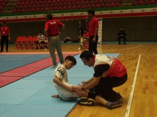 پوشش پزشکی مسابقات کبدی پسران المپیاد استعدادهای برتر در اردبیل