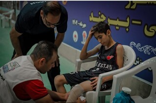 پوشش پزشکی رقابت‌های بسکتبال المپیاد استعدادهای برتر در بیرجند