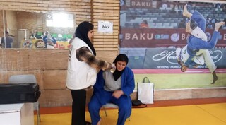 پوشش پزشکی مسابقات جودو بانوان در خرم‌آباد