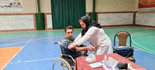 برپایی ایستگاه رایگان تندرستی ویژه ورزشکاران معلول در یزد