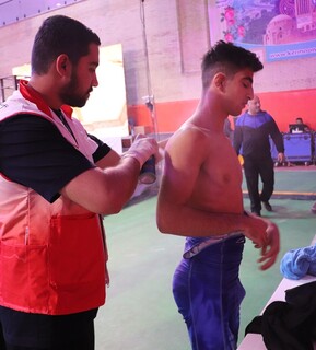 پوشش پزشکی مسابقات قهرمانی کشور کشتی آزاد نوجوانان در کرمان