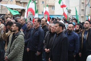 مراسم تشییع شهید دوست محمدی همکار هیات پزشکی ورزشی استان سمنان در شهمیرزاد