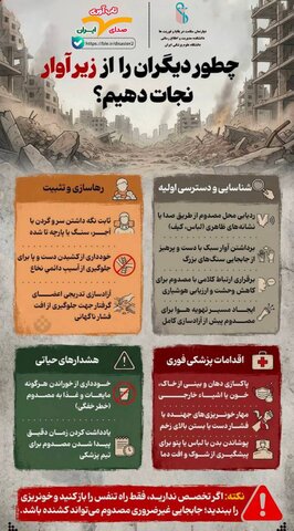 چطور دیگران را از زیر آوار نجات دهیم؟/اینفوگرافیک