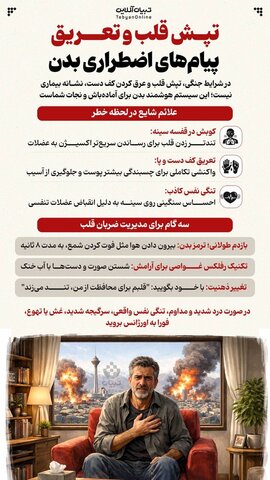 تپش قلب و تعریق؛پیام های اضطراری بدن/اینفوگرافیک