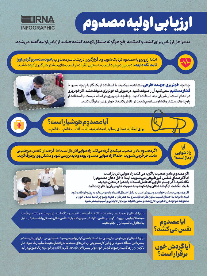 ارزیابی اولیه مصدوم/اینفوگرافیک