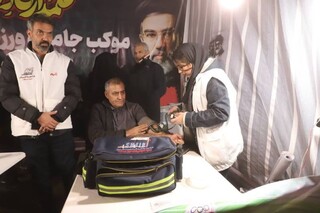 برپایی موکب فرهنگی جامعه ورزش همزمان با برگزاری تجمع و راهپیمایی در اردبیل