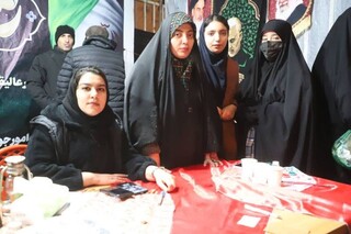 برپایی موکب فرهنگی جامعه ورزش همزمان با برگزاری تجمع و راهپیمایی در اردبیل
