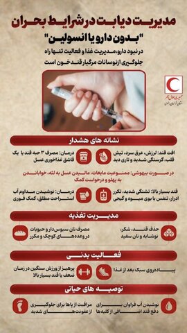 مدیریت دیابت در شرایط بحران بدون دارو یا انسولین/اینفوگرافیک