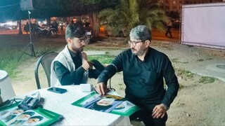 پایش فشار خون در حاشیه مراسم چهلمین روز شهادت قائد امت توسط کادر پوشش پزشکی هیات پزشکی ورزشی استان هرمزگان