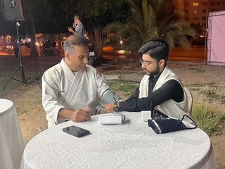 پایش فشار خون در حاشیه مراسم چهلمین روز شهادت قائد امت توسط کادر پوشش پزشکی هیات پزشکی ورزشی استان هرمزگان