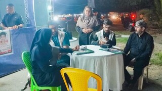 پایش فشار خون در حاشیه مراسم چهلمین روز شهادت قائد امت توسط کادر پوشش پزشکی هیات پزشکی ورزشی استان هرمزگان