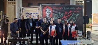 فعالیت موکب خدمت رسانی جامعه ورزش استان خوزستان ( بدرقه آقای شهید ایران )