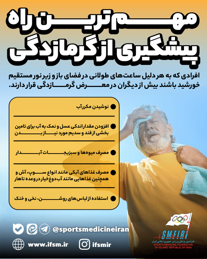 مهمترین راه پیشگیری از گرمازدگی/اینفوگرافیک