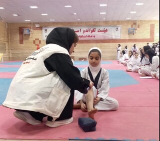 حضور کادر پزشکی ورزشی در آزمون ارتقاء کمربند تکواندو لرستان