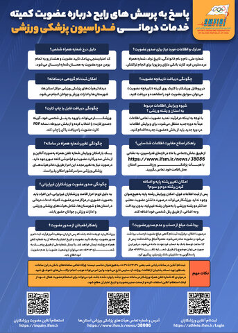 اینفوگرافیک/ پاسخ به پرسش‌های رایج درباره صدور عضویت کمیته خدمات درمانی فدراسیون پزشکیورزشی