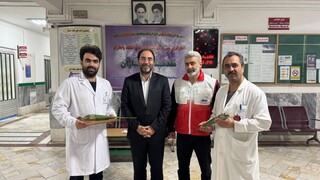 دیدار رئیس هیأت پزشکی ورزشی و اعضای هیات با جانبازان و بیماران بیمارستان ایثار به مناسبت هفته تربیت بدنی و ورزش