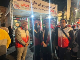 گزارش تصویری پوشش پزشکی گسترده اجتماع «ورزش، جان‌فدای ایران» در میدان انقلاب